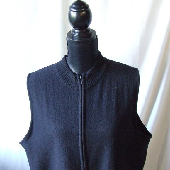 Penningtons sweater vest cute kitty cat black plus size wool maxi cardigan 1X - Picture 5 of 16